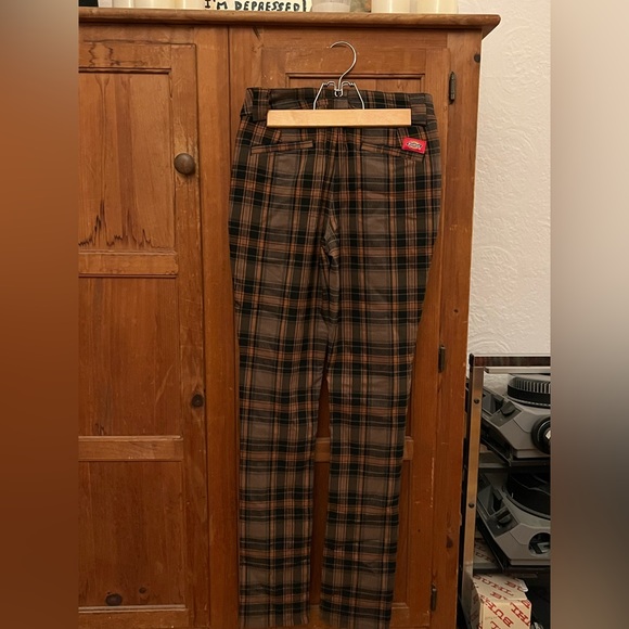 Stretchy Brown Plaid Dickies - Picture 2 of 6